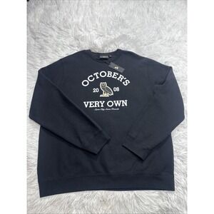 October's Very Own OVO Mens 2XL Crewneck Sweatshirt Heavyweight Black New Rare!